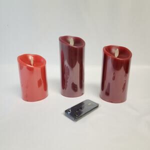 Lot Of 3 Luminara Flameless Candle NIB Mulled Wine W/Remote